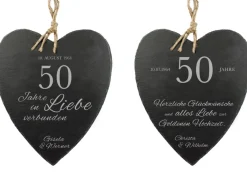 Schieferherz zur Goldenen Hochzeit