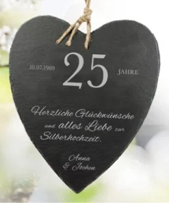 Schieferherz zur Silberhochzeit