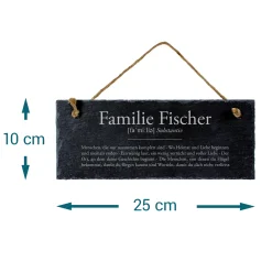 Schiefertafel mit Gravur - Definition Familie