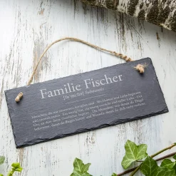 Schiefertafel mit Gravur - Definition Familie