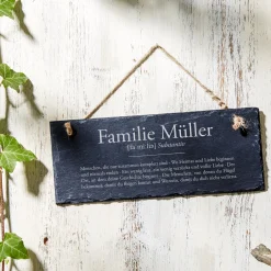 Schiefertafel mit Gravur - Definition Familie