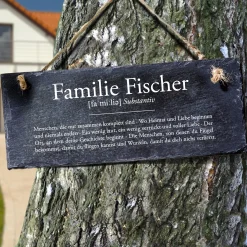 Schiefertafel mit Gravur - Definition Familie