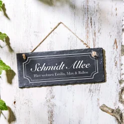 Schiefertafel mit Gravur - Familie Allee