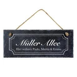 Schiefertafel mit Gravur - Familie Allee