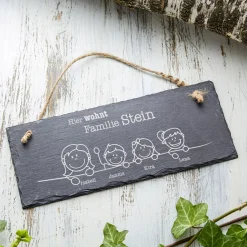 Schiefertafel mit Gravur für Familien