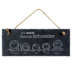 Schiefertafel mit Gravur für Familien
