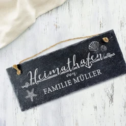 Schiefertafel mit Gravur für Familien - Heimathafen