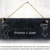 Schiefertafel mit Gravur - Liebespaar