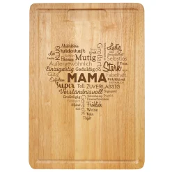 Schneidebrett für Mama - Herz aus Worten Gravur