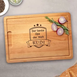 Schneidebrett mit Gravur - Bester Opa