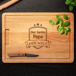 Schneidebrett mit Gravur - Bester Papa