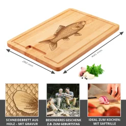 Schneidebrett mit Gravur - Fisch