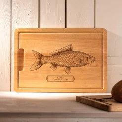 Schneidebrett mit Gravur - Fisch - Name