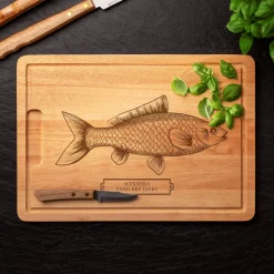 Schneidebrett mit Gravur - Fisch - Name