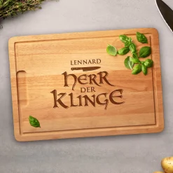 Schneidebrett mit Gravur - Herr der Klinge