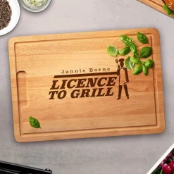 Schneidebrett mit Gravur - Licence to Grill