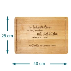 Schneidebrett mit Gravur - Mama kocht mit Liebe