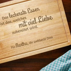 Schneidebrett mit Gravur - Oma kocht mit Liebe