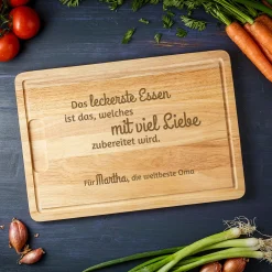 Schneidebrett mit Gravur - Oma kocht mit Liebe