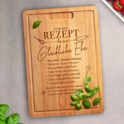 Schneidebrett mit Gravur - Rezept glückliche Ehe
