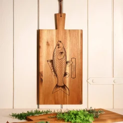 Schneidebrett mit Griff - Fisch - Personalisiert