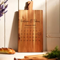 Schneidebrett mit Griff - Kalender Gravur