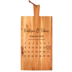 Schneidebrett mit Griff - Kalender Gravur