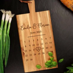 Schneidebrett mit Griff - Kalender Gravur