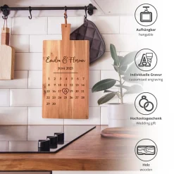 Schneidebrett mit Griff - Kalender Gravur