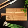 Schneidebrett mit Griff - Kompass Gravur