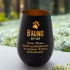 Schwarzes Windlicht zur Trauer - Hund