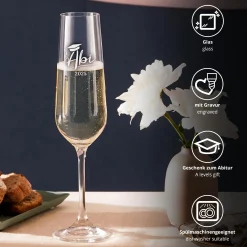 Sektglas mit Gravur - Abitur