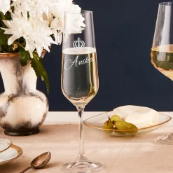 Sektglas mit Gravur - Königin Krone