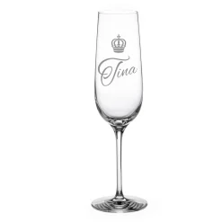 Sektglas mit Gravur - Königin Krone