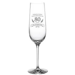 Sektglas zum 80. Geburtstag