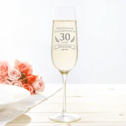 Sektglas zum 30. Geburtstag