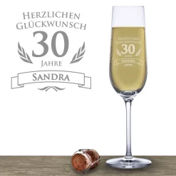 Sektglas zum 30. Geburtstag