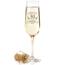 Sektglas zum 50. Geburtstag