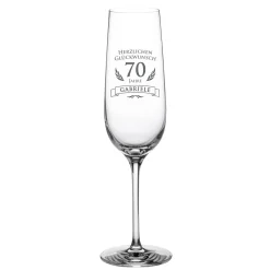 Sektglas zum 70. Geburtstag