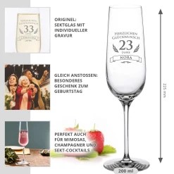 Sektglas zum Geburtstag