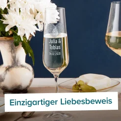Sektgläser mit Gravur - Fingerabdruck Herz - 2er Set