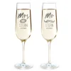 Sektgläser - Mr and Mrs mit Motiv und Namensgravur