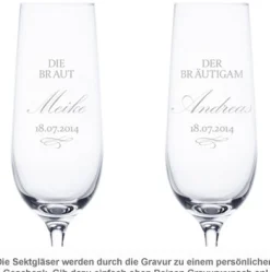 Sektgläser zur Hochzeit - Braut und Bräutigam