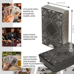 Silberne Spielkarten Deluxe in edler Verpackung