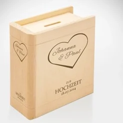 Sparbuch zur Hochzeit - Herz Gravur