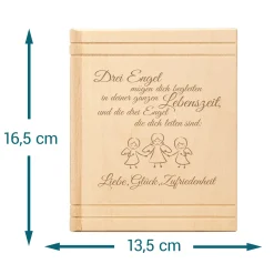 Sparbuch zur Taufe - Engel Gravur