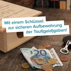 Sparbuch zur Taufe - Engel Gravur