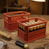 Stapelbare Aufbewahrungsbox für Batterien AAA - 2er Set Bierkasten Rot