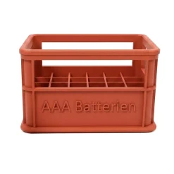 Stapelbare Aufbewahrungsbox für Batterien AAA - 2er Set Bierkasten Rot