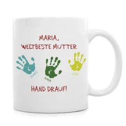 Tasse für Mutter - Hand drauf